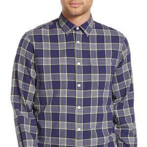 HOPE BNWT Mens Shirt Long Sleeve Blue Plaid
